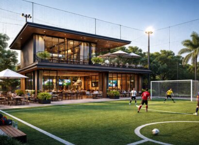 คลับเฮ้าส์สำหรับสนามฟุตบอลหญ้าเทียม