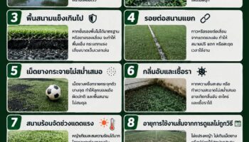 ปัญหาที่มักพบเจอในสนามฟุตบอลหญ้าเทียม