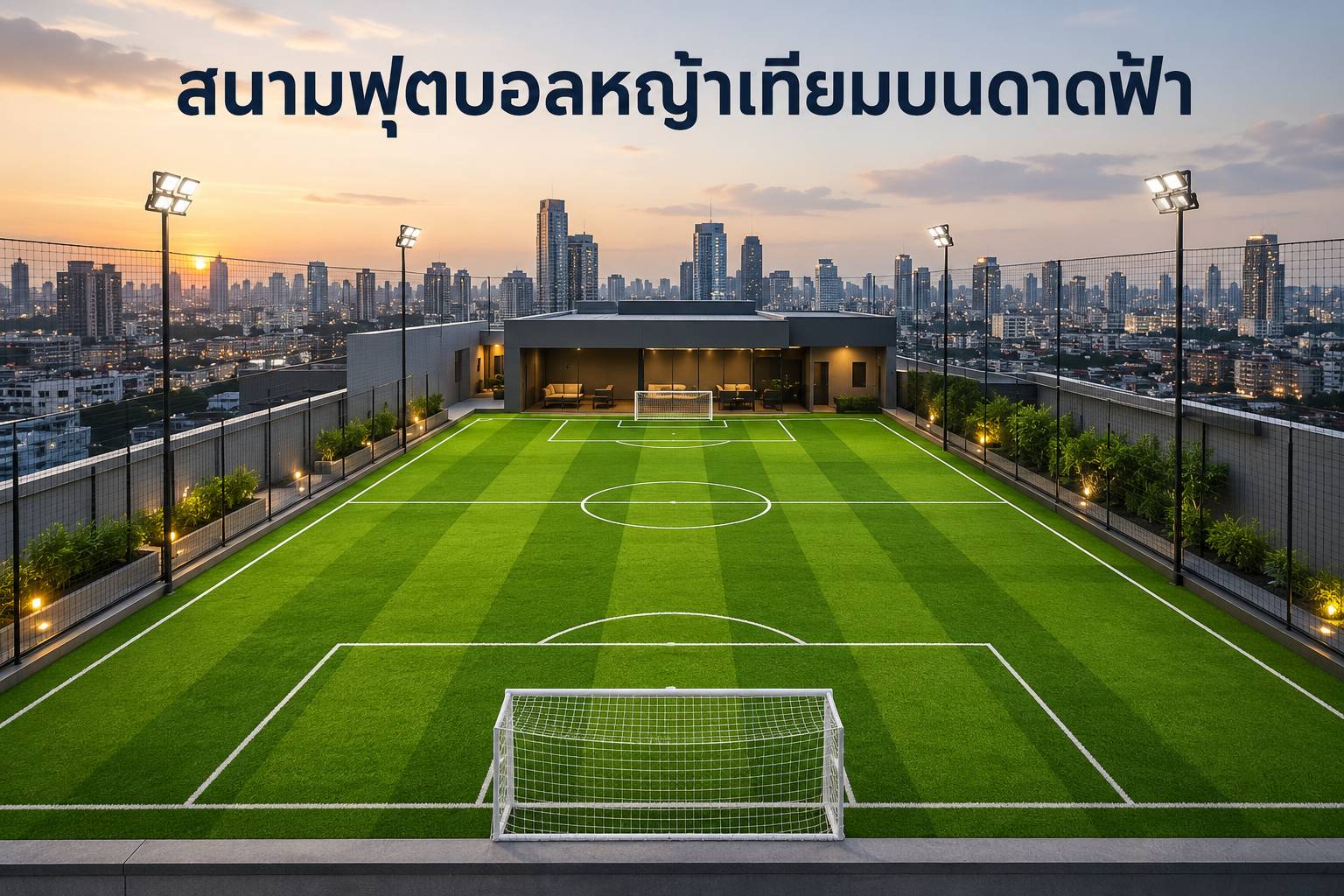 สนามฟุตบอลหญ้าเทียมบนดาดฟ้า