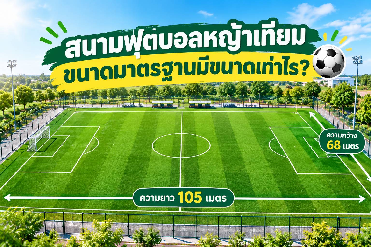สนามฟุตบอลหญ้าเทียมขนาดมาตรฐานมีขนาดเท่าไร ?